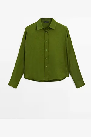 Massimo Dutti Camisa Fluida Satinada