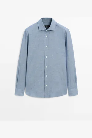 Massimo Dutti Camisa Oxford Denim 100% Algodón