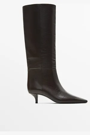 Massimo Dutti Bota Tacón Piel