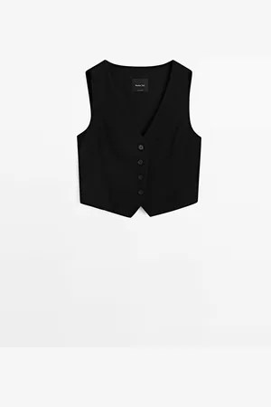 Massimo Dutti Chaleco Corto Escote Pico