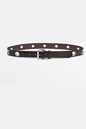 Massimo Dutti Cinturón Tachuelas Piel