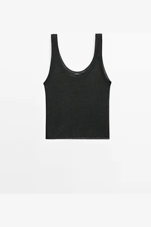 Massimo Dutti Top Punto Tirantes Mezcla Lino