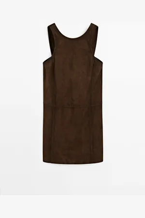 Massimo Dutti Vestido Mini Piel Ante