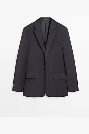 Massimo Dutti Americana Traje Mezcla Lana