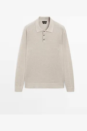 Massimo Dutti Jersey Punto Cuello Polo 100% Lino