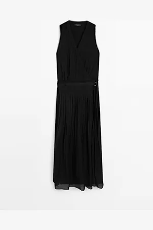 Massimo Dutti Vestido Midi Plisado