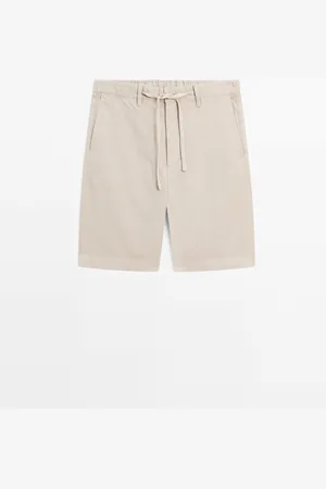 Massimo Dutti Bermuda Semi Jogger Algodón Lino