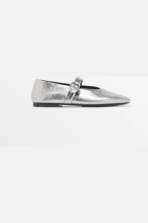 Massimo Dutti Bailarina Metalizada Hebilla
