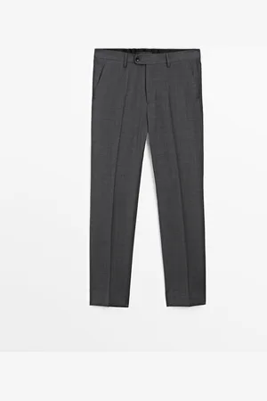 Massimo Dutti Pantalón Traje Cuadros 100% Lana