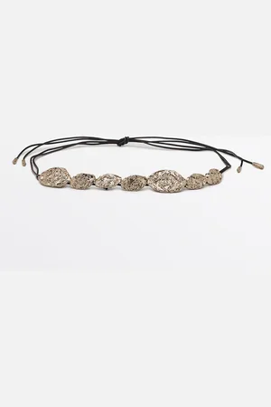 Massimo Dutti Cinturón Rocas Cristales Cordón Piel