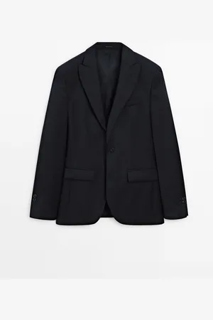 Massimo Dutti Americana Traje Liso 100% Lana