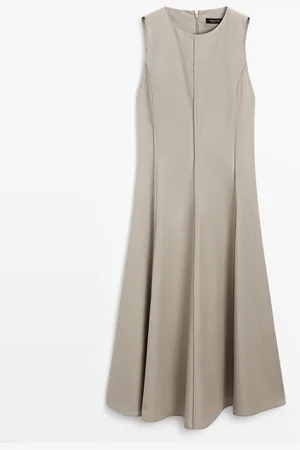 Massimo Dutti Vestido Midi Vuelo Popelín