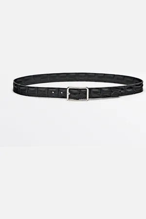 Massimo Dutti Cinturón Textura Piel
