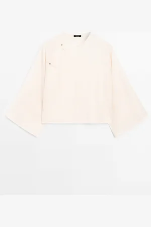 Massimo Dutti Blusa Corta Fluida Tipo Japonesa