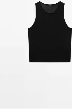 Massimo Dutti Top Semitransparente Cuello Redondo