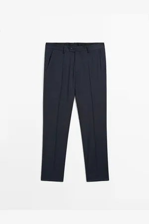 Massimo Dutti Pantalón Traje Cuadros Lana