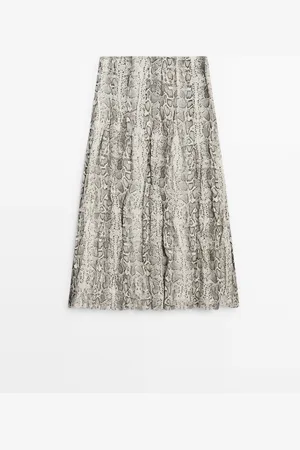 Massimo Dutti Falda Midi Serpiente Con Lana