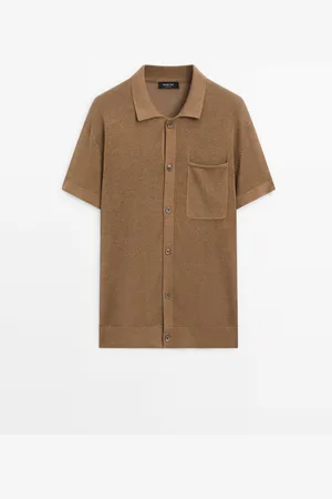 Massimo Dutti Cárdigan Manga Corta Mezcla Lino