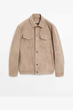 Massimo Dutti Cazadora Botones Piel Ante