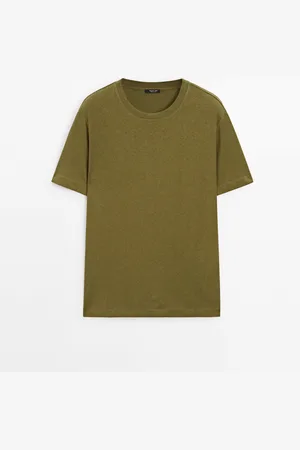Massimo Dutti Camiseta Ligera Mezcla Lino