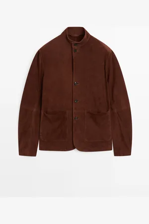 Massimo Dutti Chaqueta Cuello Mao Piel Ante