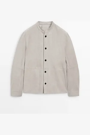 Massimo Dutti Camisa Piel Ante Cuello Mao