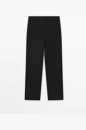 Massimo Dutti Pantalón Bajo Detalle Botones
