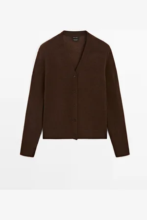 Massimo Dutti Cárdigan Cuello Pico 100% Cashmere