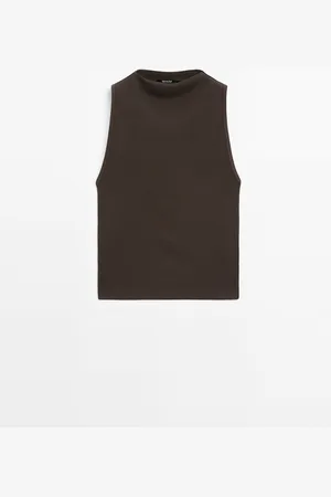 Massimo Dutti Top Punto Canalé Cuello Chimenea