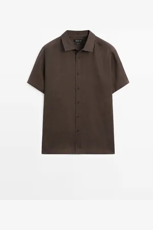 Massimo Dutti Camisa Regular Manga Corta 100% Lino