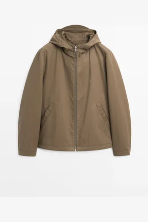 Massimo Dutti Chaqueta Corta Capucha Mezcla Algodón