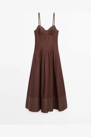 Massimo Dutti Vestido Corpiño Costuras Contraste