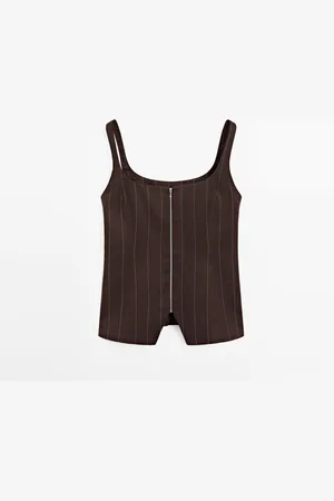 Massimo Dutti Chaleco Rayas Entallado Cremallera