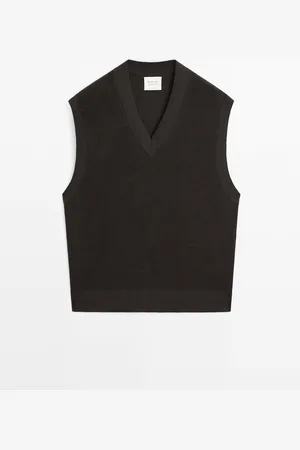 Massimo Dutti Chaleco Punto Mezcla Lino