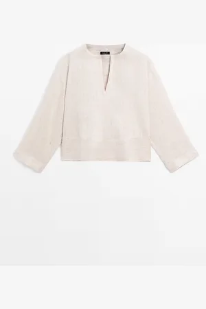 Massimo Dutti Camisa Rayas Satinada Bajo Ancho
