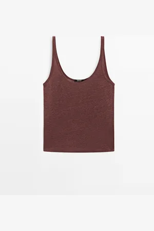 Massimo Dutti Top Tirantes 100% Lino