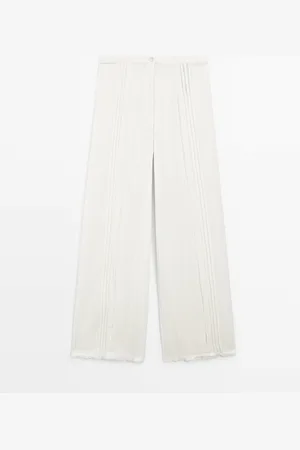 Massimo Dutti Pantalón Detalle Bordados Mezcla Algodón
