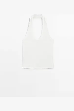 Massimo Dutti Top Slim Halter Desflecado