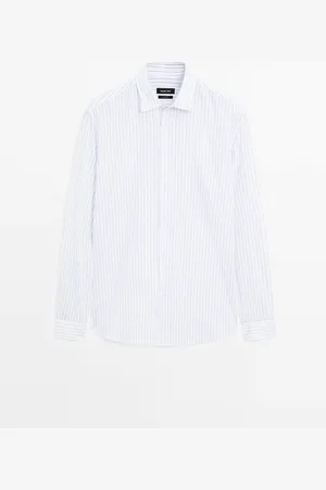 Massimo Dutti Camisa Rayas Regular Fit Mezcla Algodón