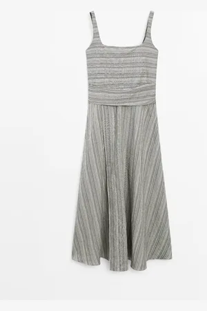 Massimo Dutti Vestido Midi Vuelo Rayas