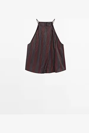 Massimo Dutti Top Fluido Rayas Cuello Halter