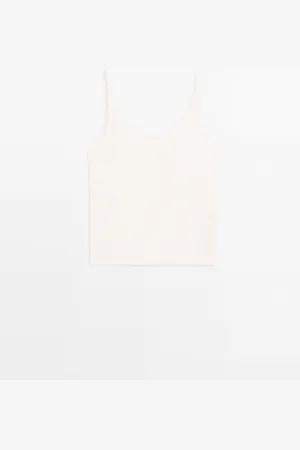 Massimo Dutti Top Tirantes Calado Con Lino