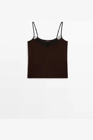 Massimo Dutti Top Lencero Puntillas