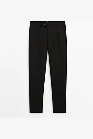 Massimo Dutti Pantalón Tapered Fit 100% Lino