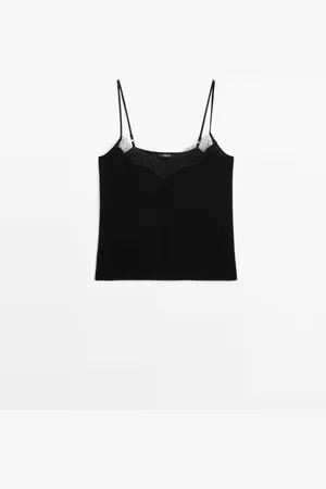 Massimo Dutti Top Lencero Puntillas