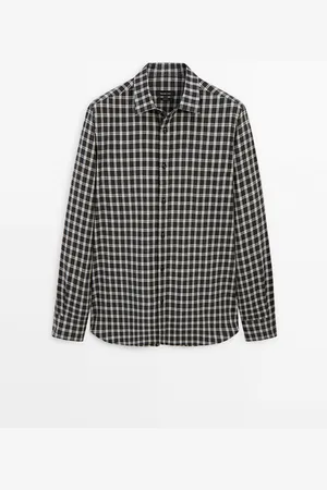 Massimo Dutti Camisa Cuadro 100% Algodón Melange