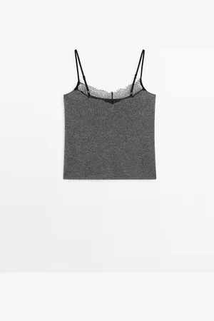 Massimo Dutti Top Lencero Puntillas