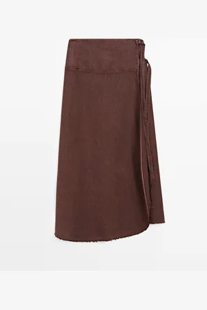 Massimo Dutti Falda Pareo Detalle Hebilla Lino