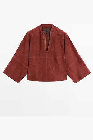 Massimo Dutti Camisa Ancha Piel Ante