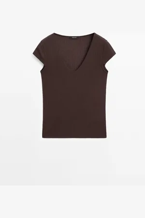 Massimo Dutti Camiseta Punto Calado Pointelle